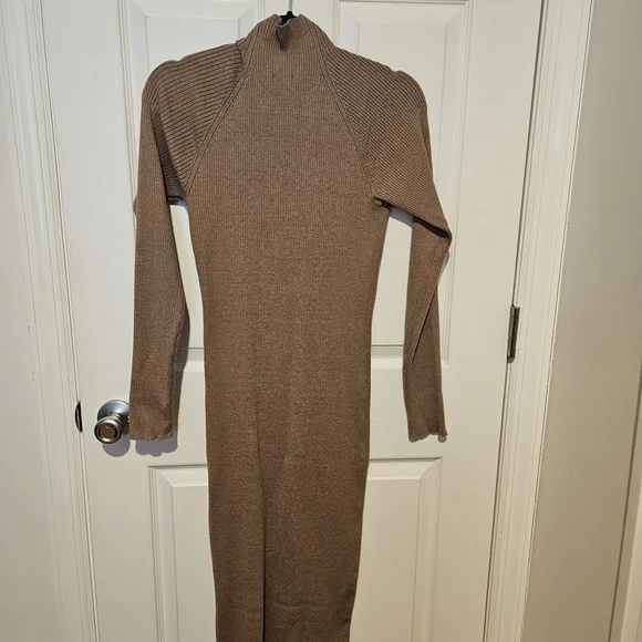 Quince Tan Long Sleeve Knit Dress - Picture 3 of 4